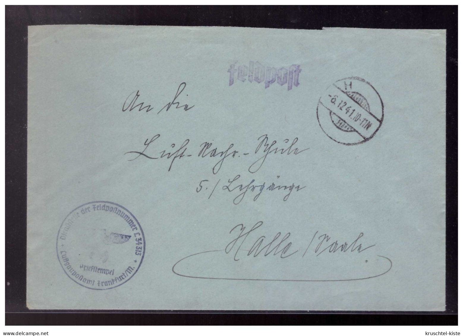 Dt- Reich (023161) Feldpostbrief Stummer Stempel Form22 -deusch- Aptiert Teile Des Stempels Entfernt, Gelaufen 12/41 - Feldpost 2e Wereldoorlog