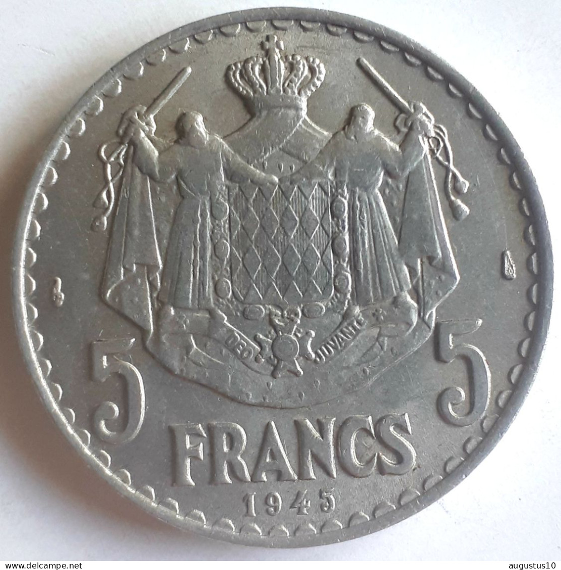 MONACO : 5 FRANCS 1945 KM 122 - 1922-1949 Louis II.