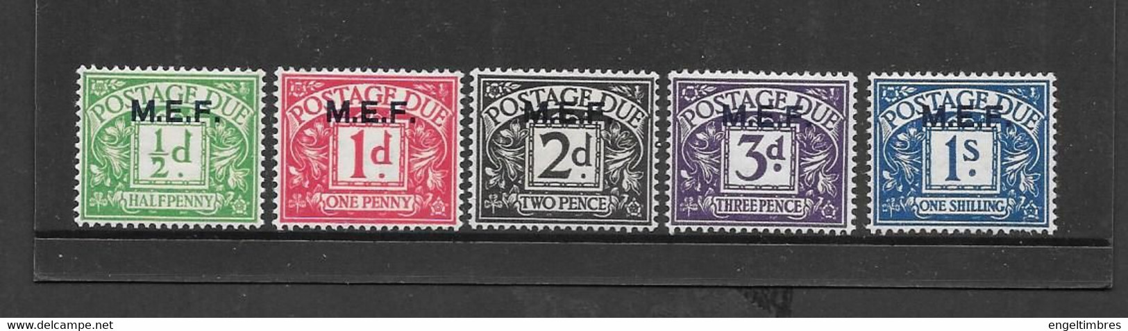 GB George 6th - Postage Dues  MEF Overprints (5)  Mint Hinged - See Scan - Ungebraucht