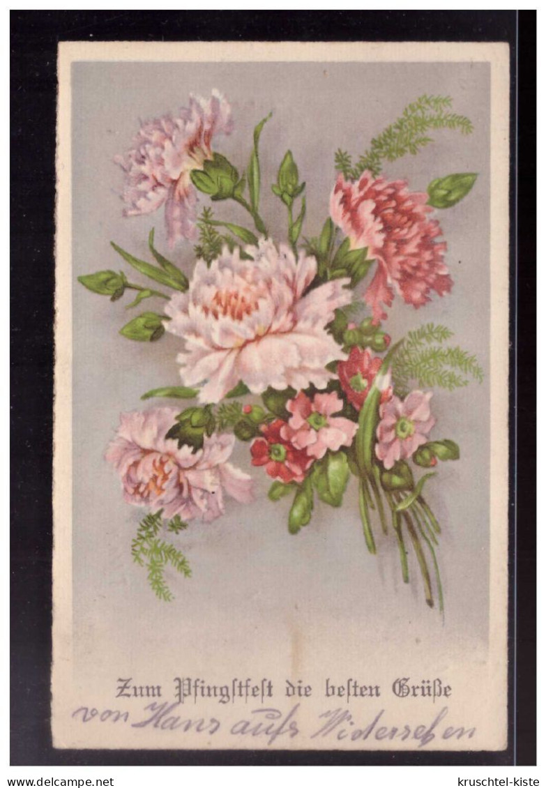 Dt- Reich (023169) Feldpost AK Blumen Mit Geschwärzten Stempel  Gelaufen 6/ 40 - Feldpost 2a Guerra Mondiale