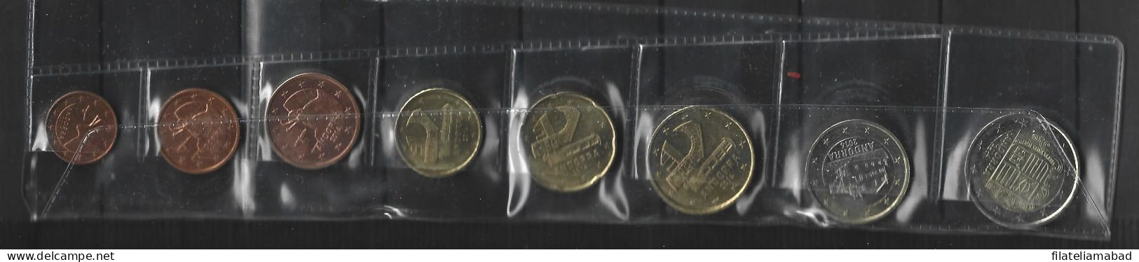 ANDORRA EUROS TODAS LAS MONEDAS EMITIDAS EL AÑO 2014 ALGUNAS CIRCULADAS PERO EN BUEN ESTADO (E.T) - Andorre