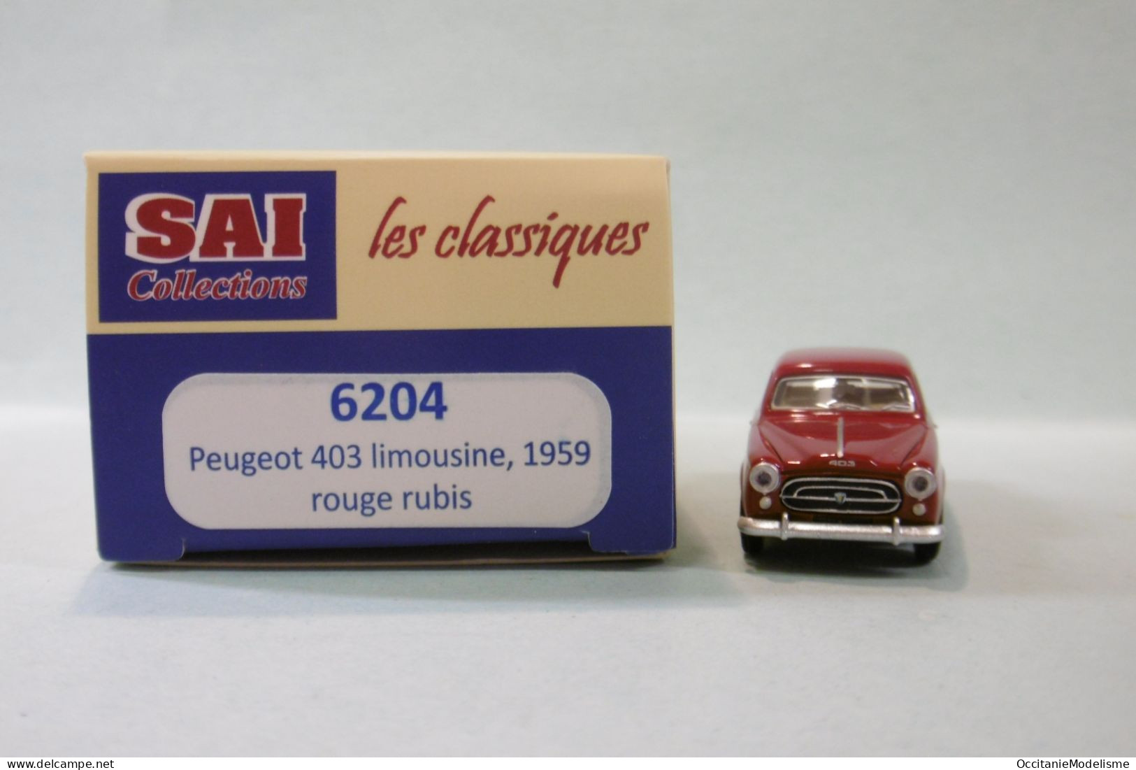 SAI Les Classiques - PEUGEOT 403 7 1959 Rouge Rubis Réf. 6204 Neuf NBO HO 1/87 - Véhicules Routiers