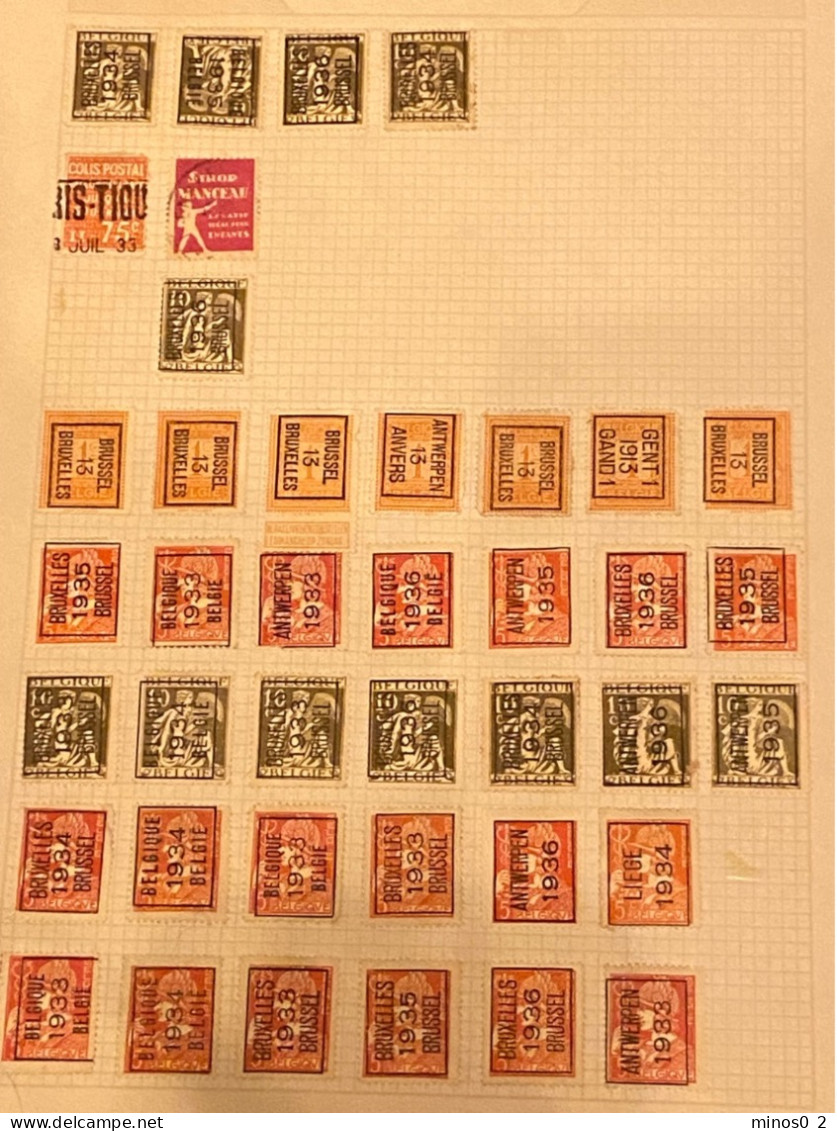 Collection De Timbres Sur 15 Ff. Préoblitérés ( PRE ) Et Avec Surcharge - Typos 1912-14 (Löwe)