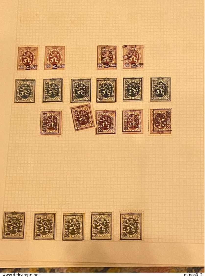 Collection De Timbres Sur 15 Ff. Préoblitérés ( PRE ) Et Avec Surcharge - Typografisch 1912-14 (Cijfer-leeuw)