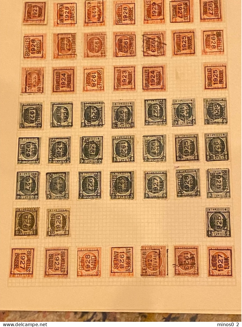 Collection de timbres sur 15 ff. préoblitérés ( PRE ) et avec surcharge