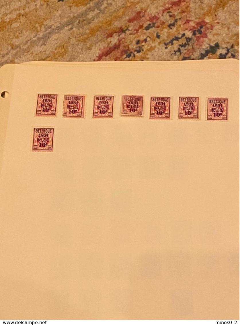 Collection de timbres sur 15 ff. préoblitérés ( PRE ) et avec surcharge