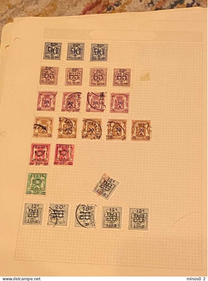 Collection de timbres sur 15 ff. préoblitérés ( PRE ) et avec surcharge