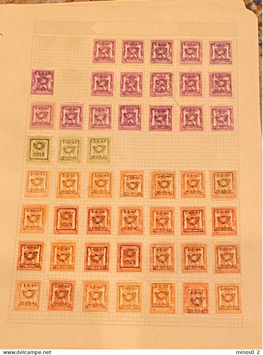 Collection de timbres sur 15 ff. préoblitérés ( PRE ) et avec surcharge