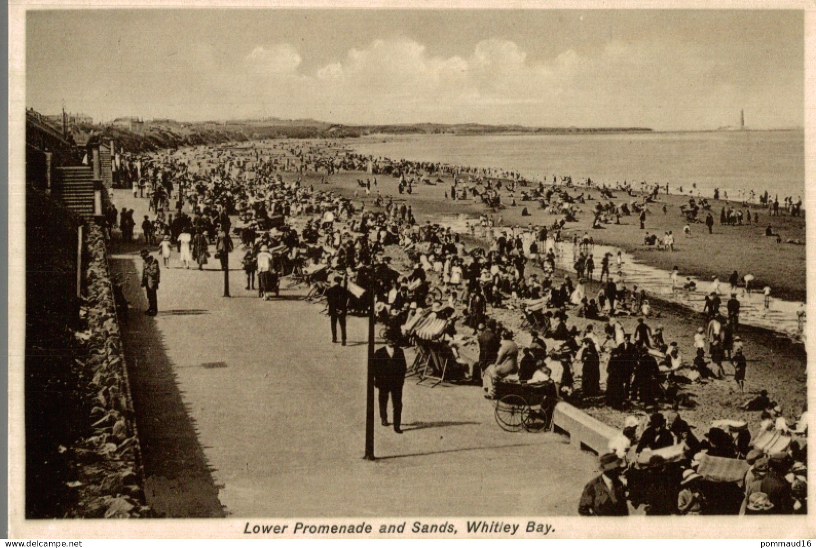 CPA Lower Promenade And Sands, Whitley Bay - Animée - Hastings