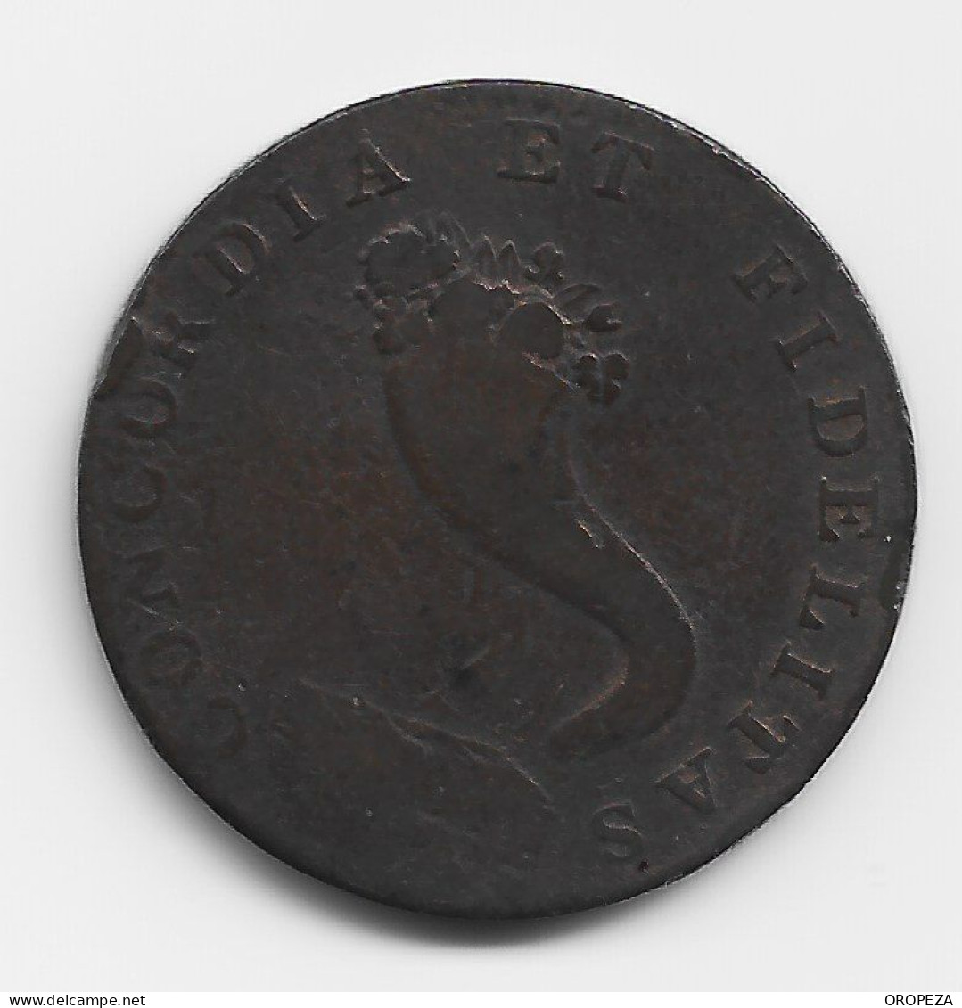 T35 - GRAN BRETAÑA - 1794 - 1/2 PENNY TOKEN - CONCORDIA ET FIDELITAS - INVERN - Altri & Non Classificati