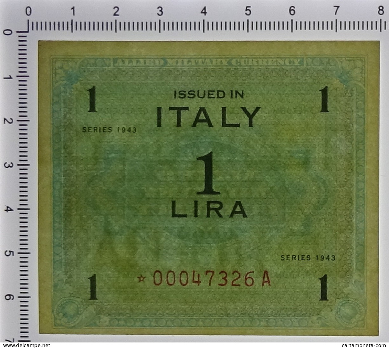 1 LIRA BEP OCCUPAZIONE AMERICANA IN ITALIA MONOLINGUA ASTERISCO 1943 FDS-/FDS - Occupazione Alleata Seconda Guerra Mondiale