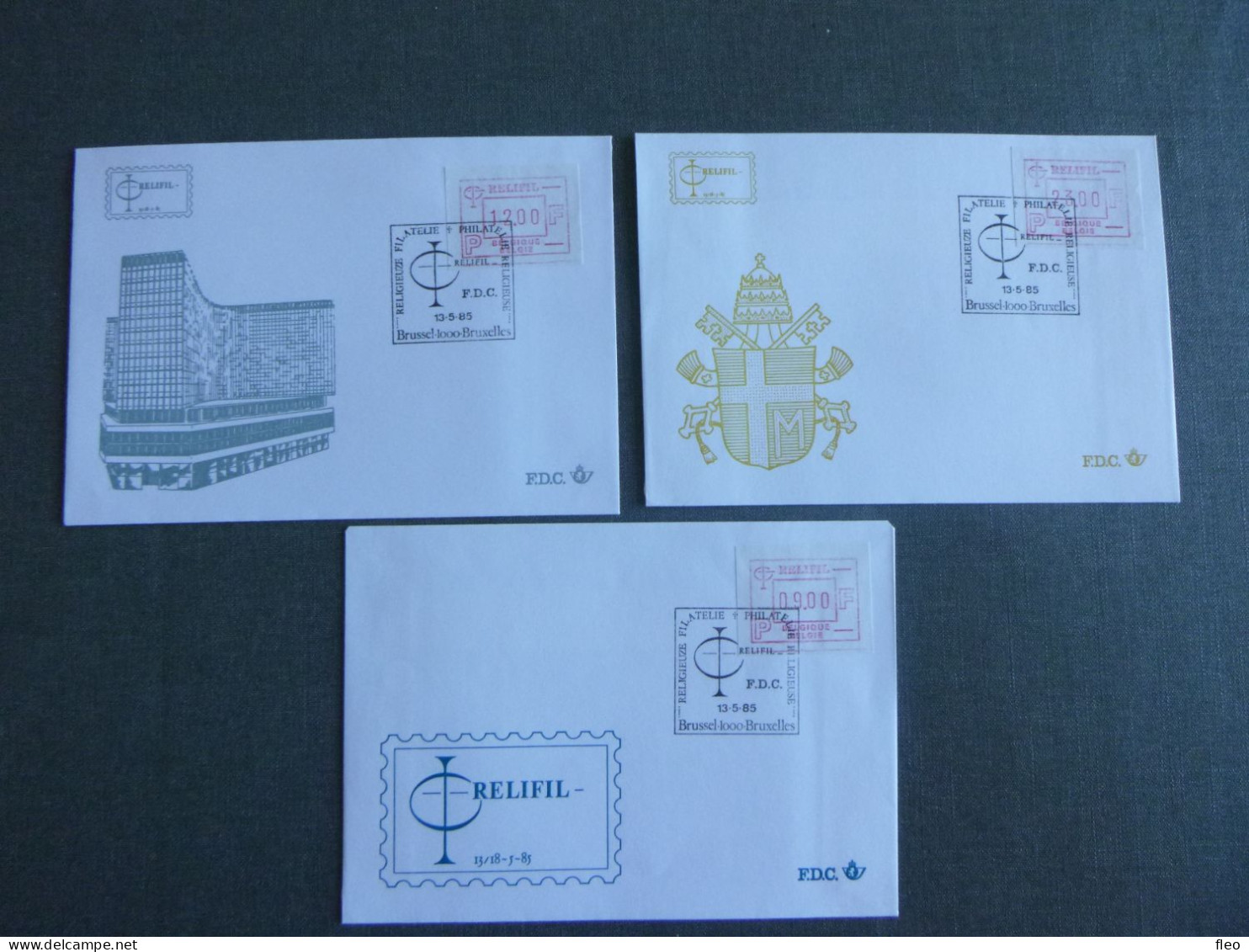 1985 ATM60 Relifil FDC Du Set (côte: 12,50€) Philatélie Religieuse) Du 13/05/1985 - Brieven En Documenten