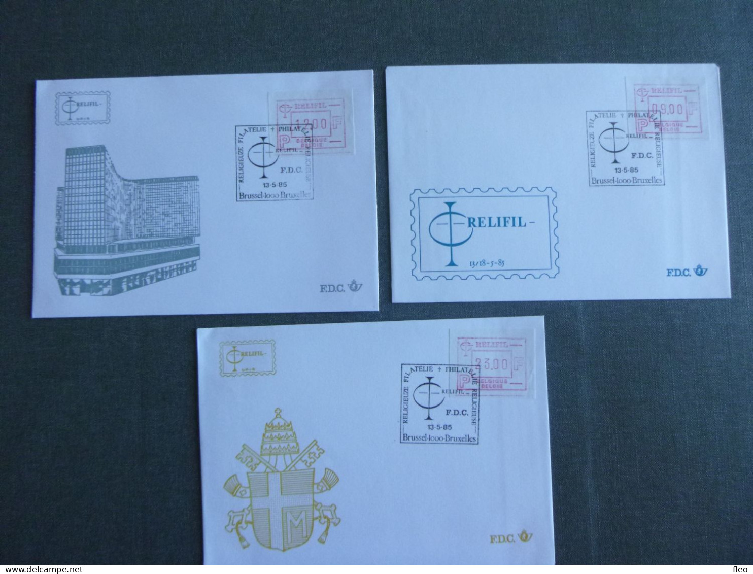 1985 ATM60 Relifil FDC Du Set (côte: 12,50€) Philatélie Religieuse) Du 13/05/1985 - Briefe U. Dokumente