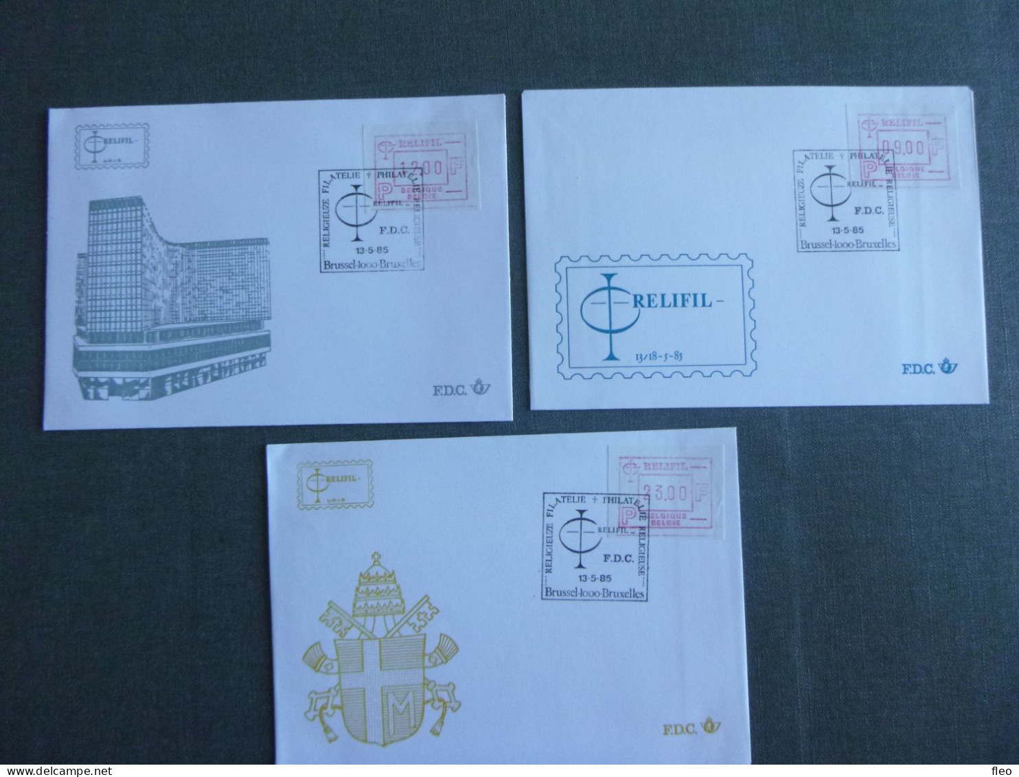 1985 ATM60 Relifil FDC Du Set (côte: 12,50€) Philatélie Religieuse) Du 13/05/1985 - Lettres & Documents