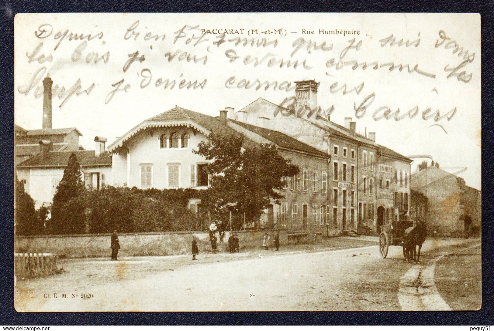 54. Baccarat. Rue Humbépaire. Passants, Attelage. Malterie. Jussey, Octobre 1914 - Baccarat
