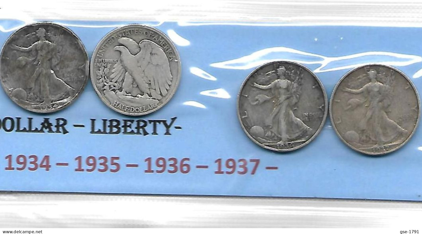 ETATS-UNIS Half Dollar LIBERTY Argent Lot De 4 Années 1934-35-36-37 - 1892-1915: Barber