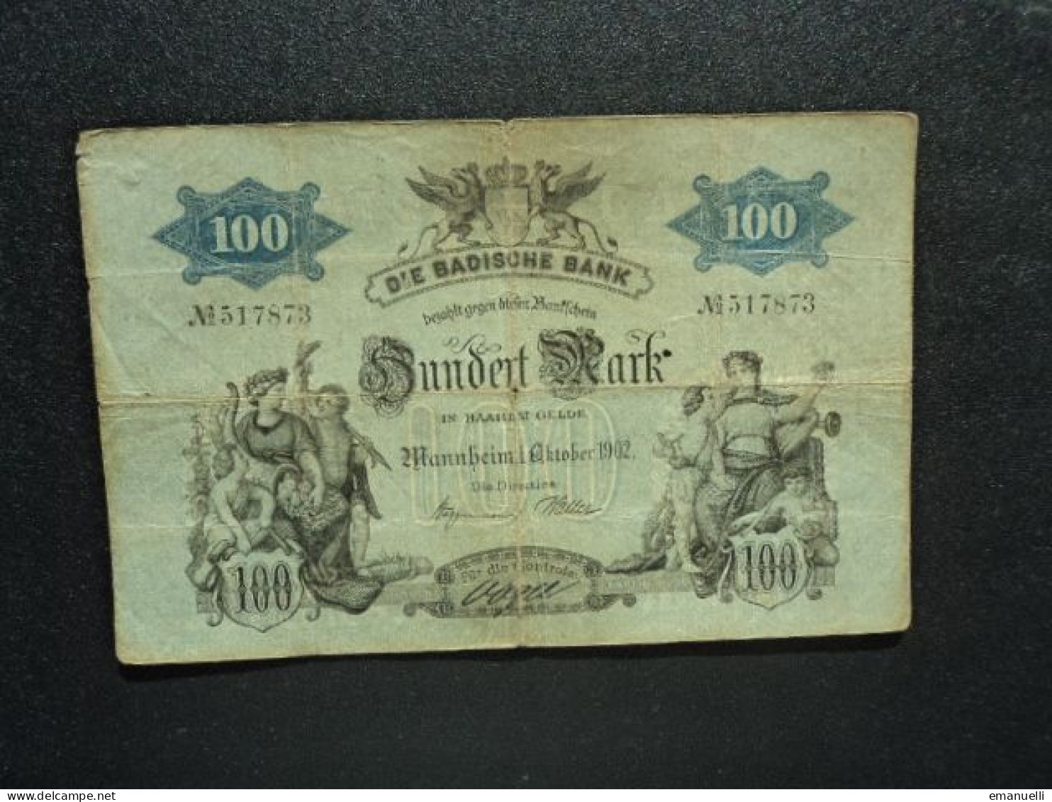 BADE : 100 MARK   1.10.1902    CA BAD4 * / P S905     B+ - [ 1] …-1871 : German States