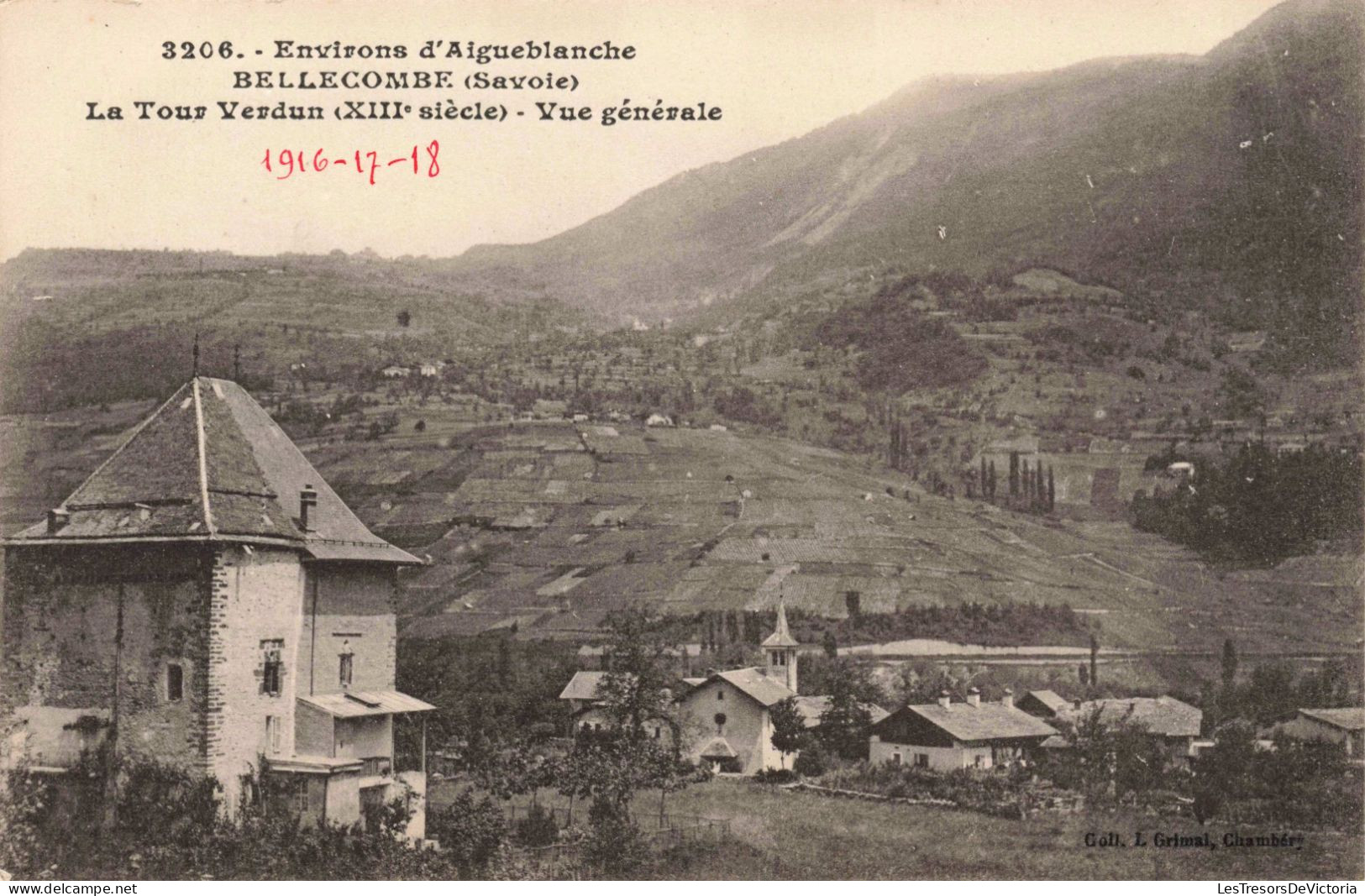 FRANCE - Environs D' Aigueblanche - Bellecombe - La Tour Verdun (XIIe Siècle) - Vue Générale -  Carte Postale Ancienne - Moutiers