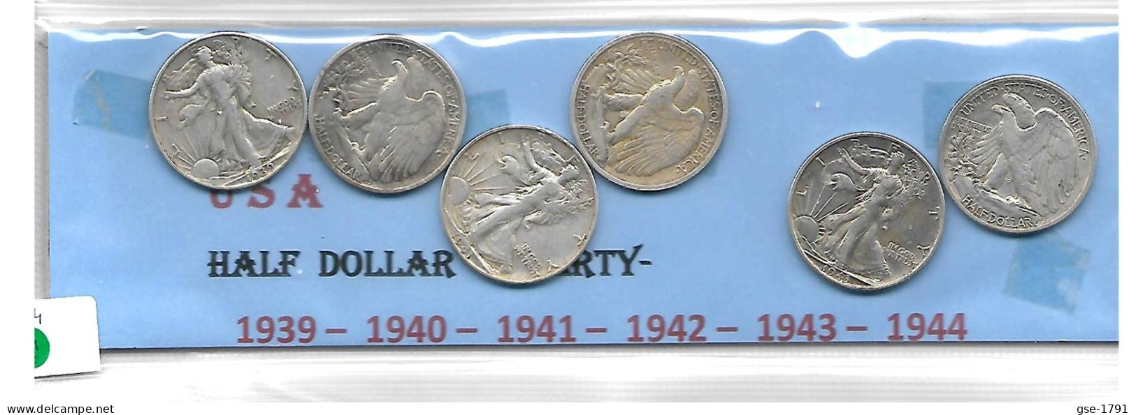 ETATS-UNIS Half Dollar LIBERTY Argent Lot De 6 Années 1939-40-41-42-43-1944 - 1892-1915: Barber