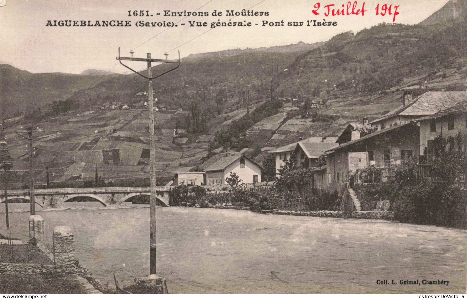 FRANCE - Environs De Moutiers - Aigueblanche - Vue Générale - Pont Sur L'Isère -  Carte Postale Ancienne - Moutiers