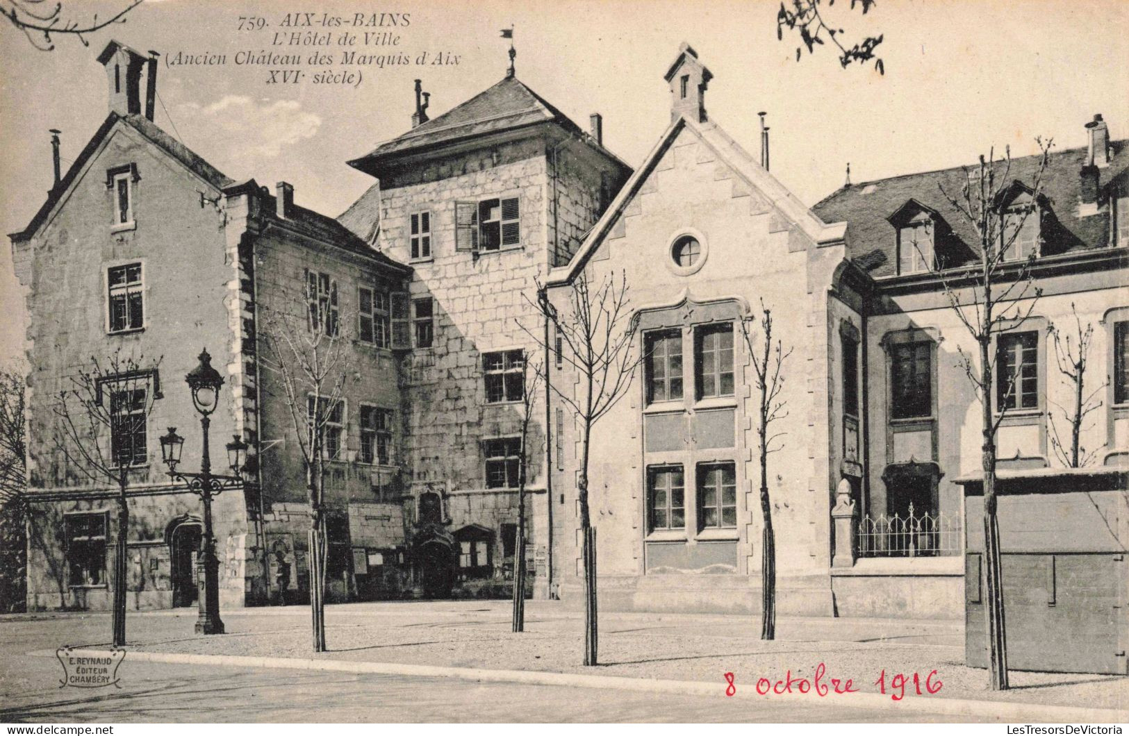 FRANCE - Aix Les Bains - L'Hôtel De Ville - Ancien Château Des Marquis D'Aix  -  Carte Postale Ancienne - Aix Les Bains
