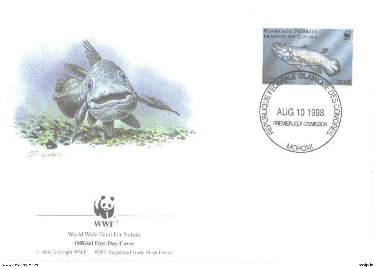 Comores:WWF FDC Fish, 1998 - Comores (1975-...)