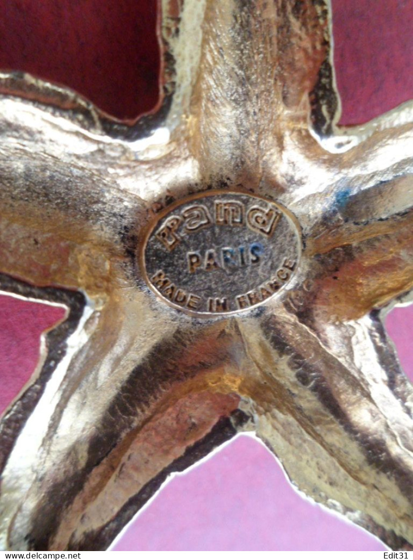 Pendentif  étoile De Mer Plaqué Or - - Signé PAMD - Paris - Made In France - Spille