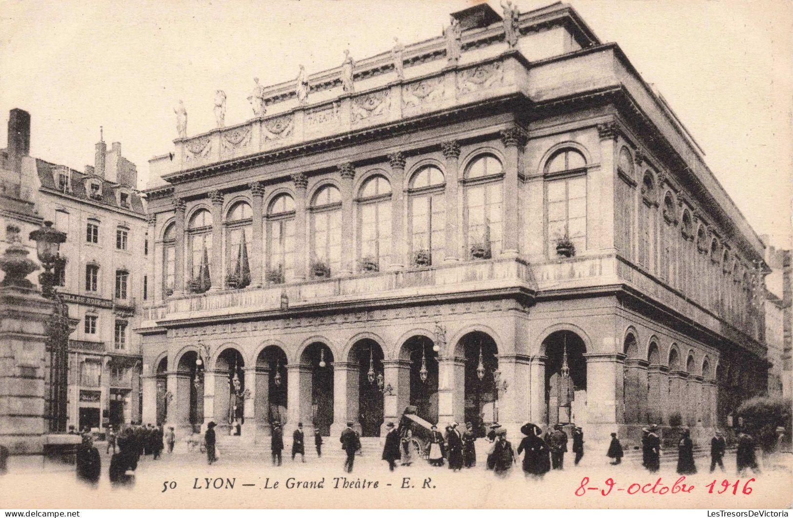 FRANCE - Lyon - Le Grand Théâtre - ER - Animé -  Carte Postale Ancienne - Lyon 1