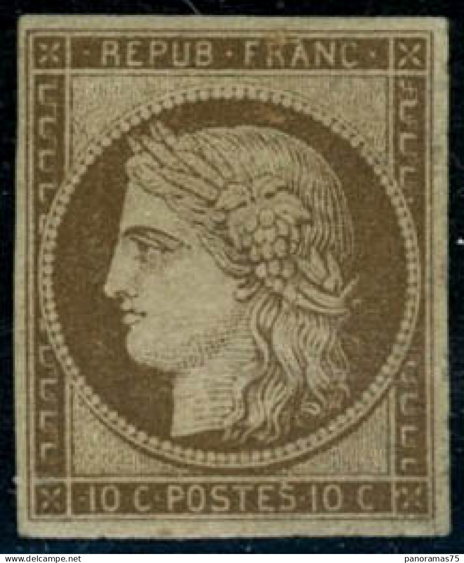 * N°1 10c Bistre, Quasi SC - TB - 1849-1850 Cérès