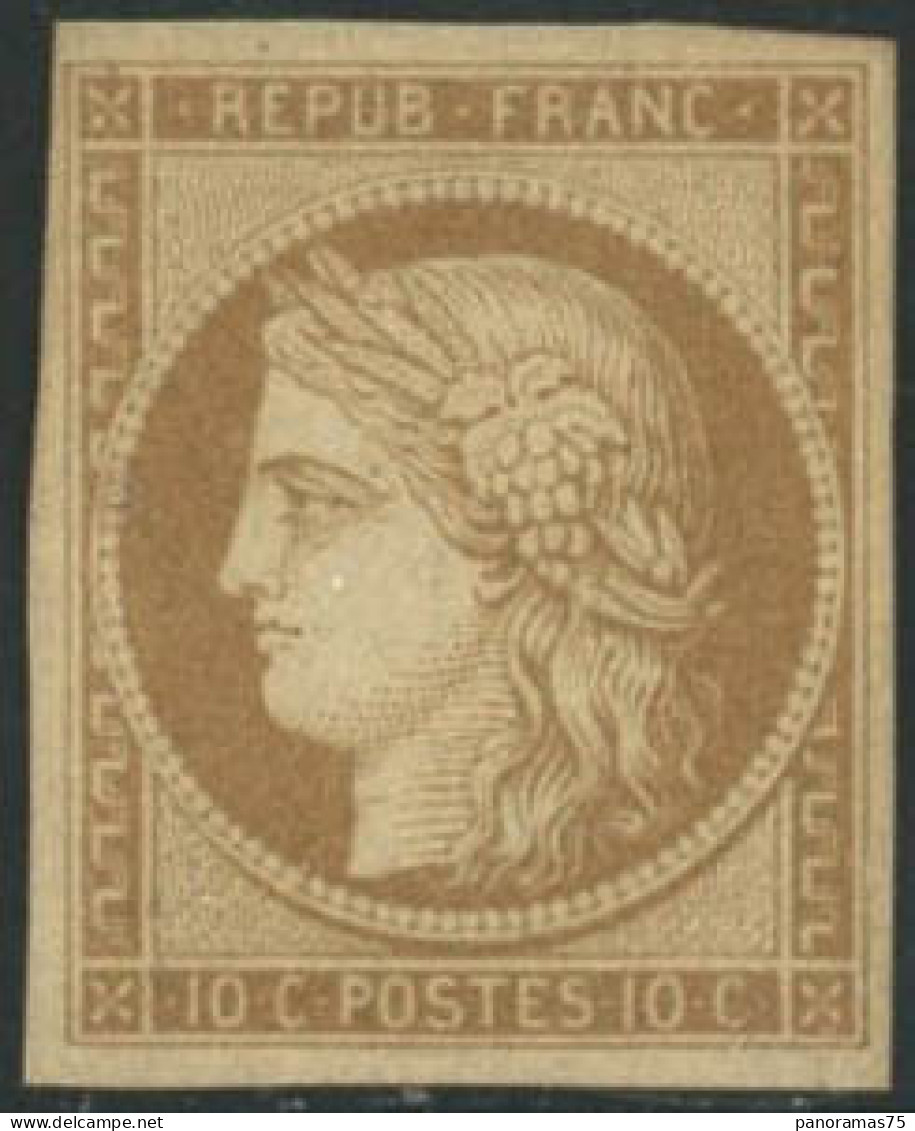 ** N°1F 10c Bistre Réimp - TB - 1849-1850 Cérès