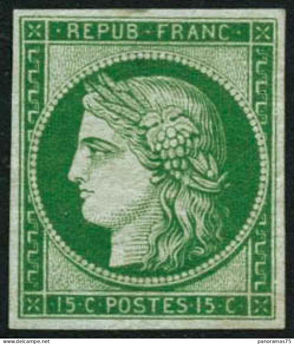 ** N°2e 15c Vert, Réimp - TB - 1849-1850 Ceres