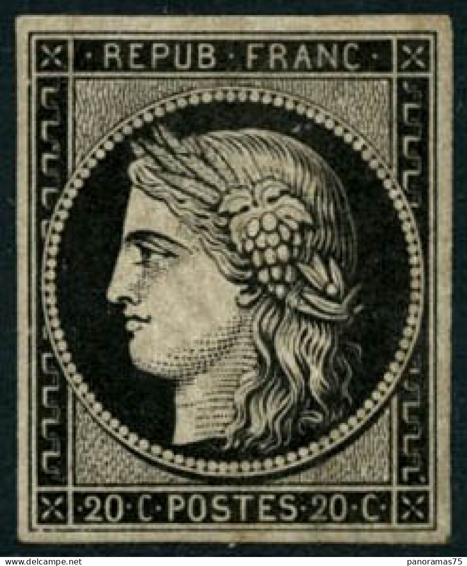 ** N°3a 20c Noir S/blanc - TB - 1849-1850 Ceres