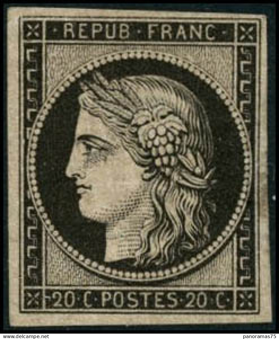 ** N°3F 20c Noir Réimp - TB - 1849-1850 Cérès