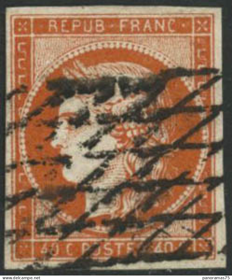 Obl. N°5a 40c Orange Vif, Signé Miro - TB - 1849-1850 Cérès