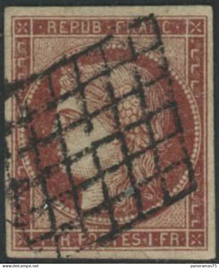 Obl. N°6 1F Carmin - TB - 1849-1850 Cérès