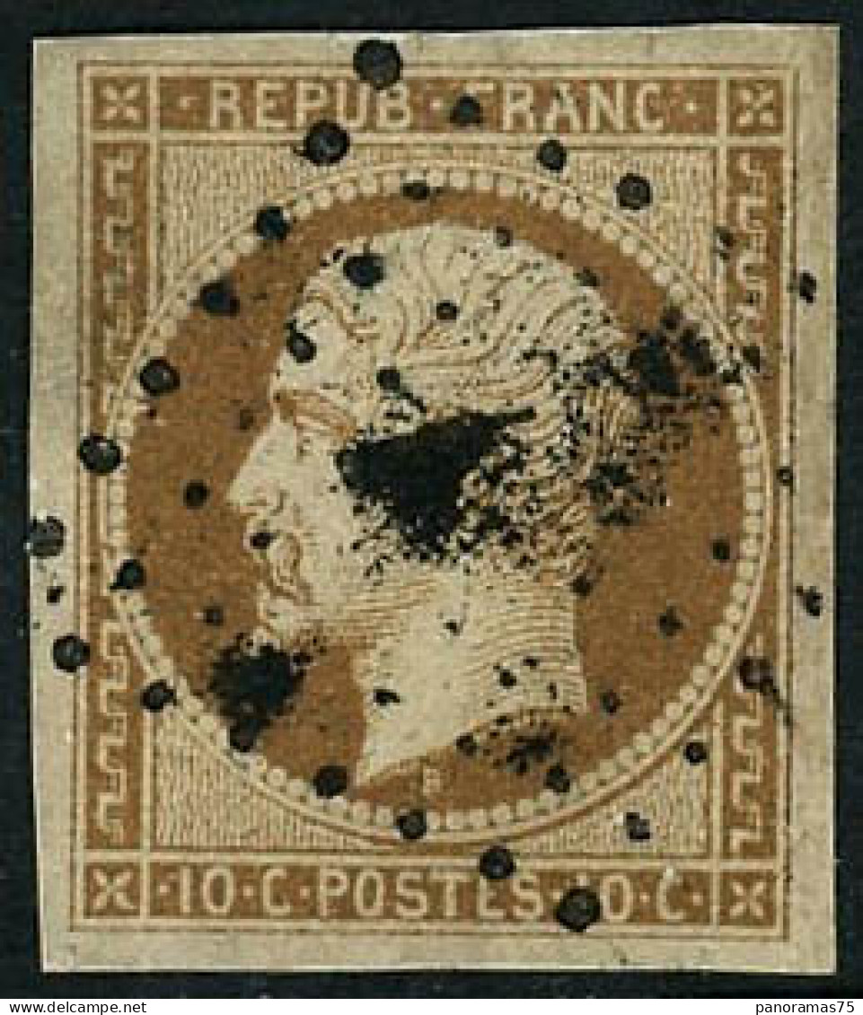 Obl. N°9 10c Bistre-jaune - TB - 1852 Louis-Napoléon