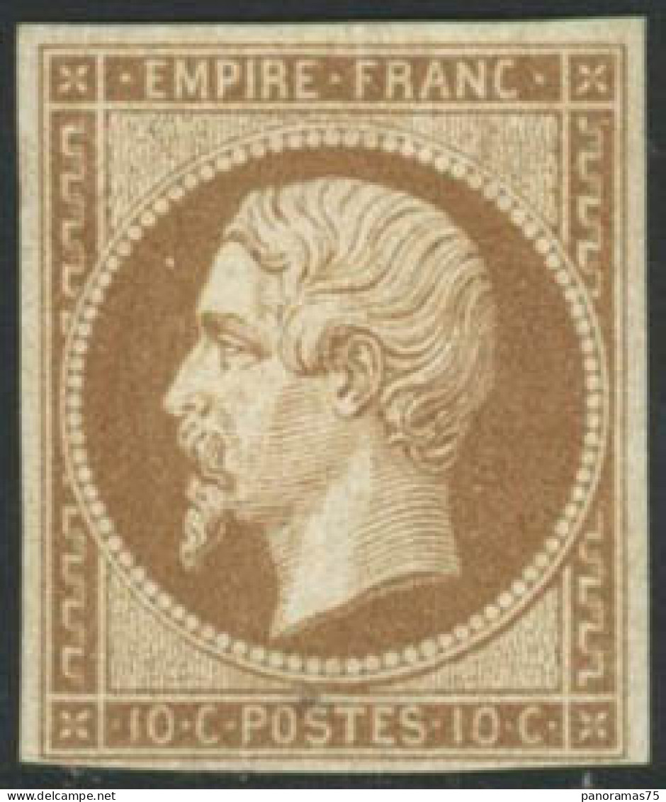 ** N°13A 10c Bistre, Type I Fraicheur Postale Signé Baudot - TB - 1853-1860 Napoleon III