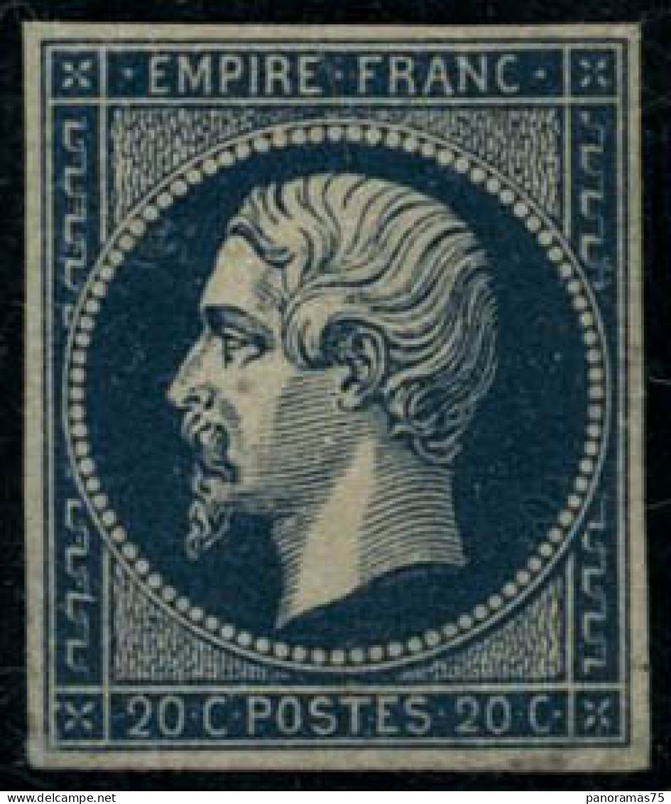 ** N°14Ab 20c Bleu Noir, Type I Signé Brun - TB - 1853-1860 Napoléon III.