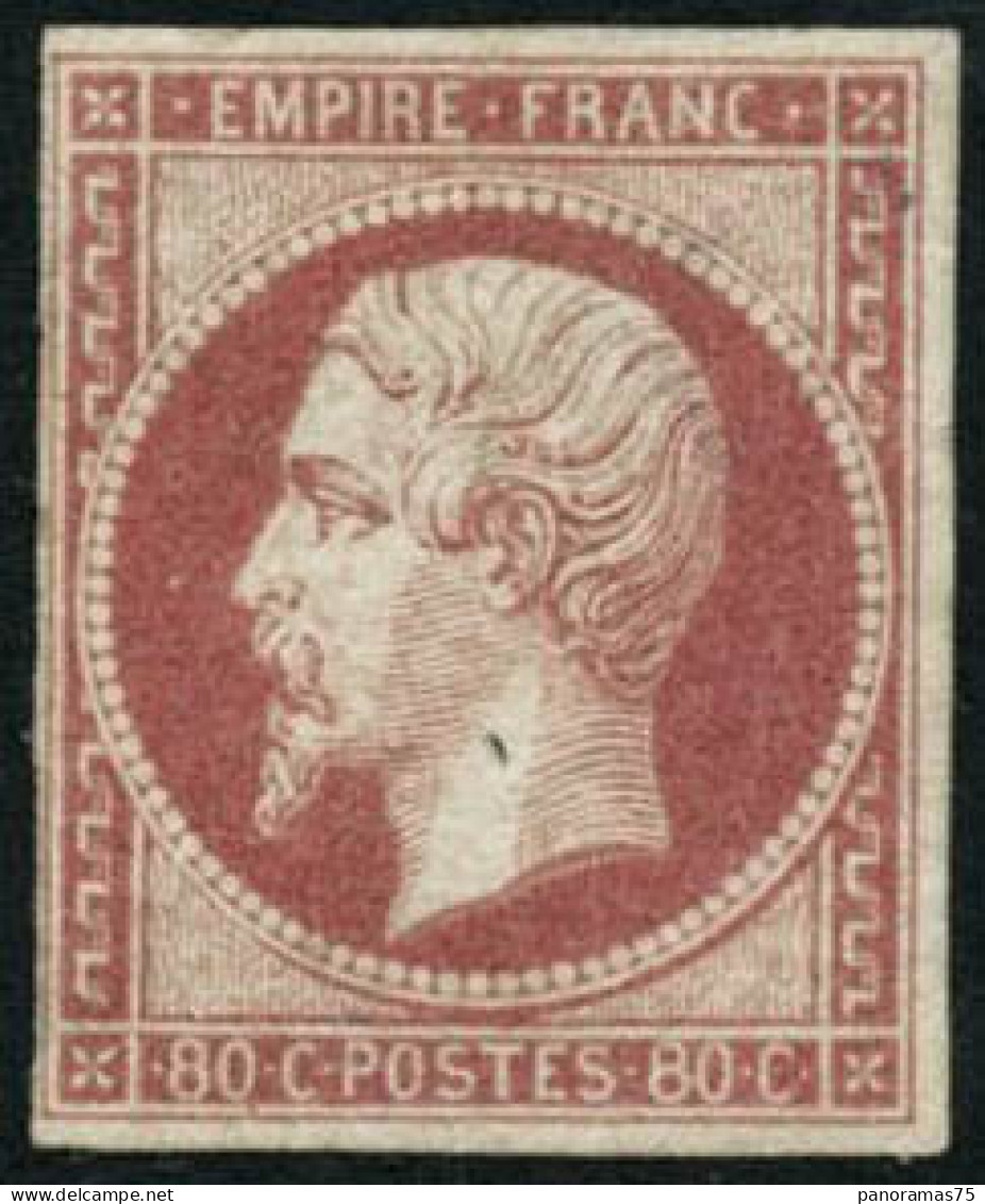 ** N°17B 80c Rose, Petite Marge à Gauche - B - 1853-1860 Napoléon III