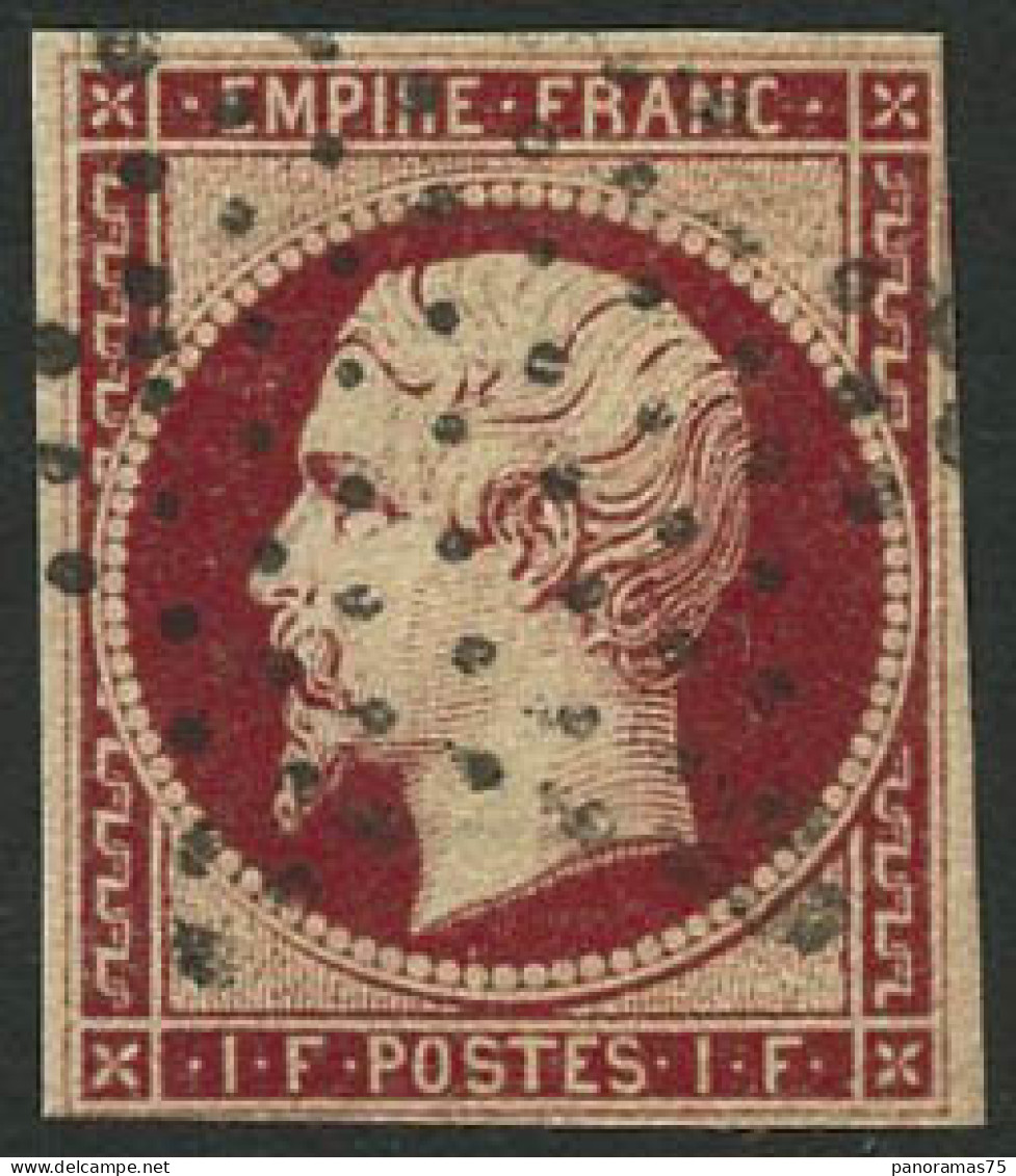 Obl. N°18a 1F Carmin Foncé, Petites Marges - B - 1853-1860 Napoléon III