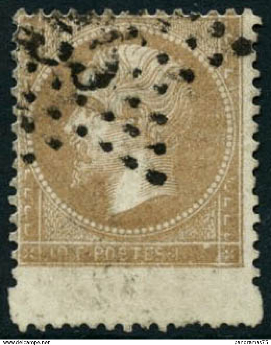 Obl. N°21 10c Bistre, Variété De Piquage Plus Impression Défectueuse - TB - 1862 Napoléon III.