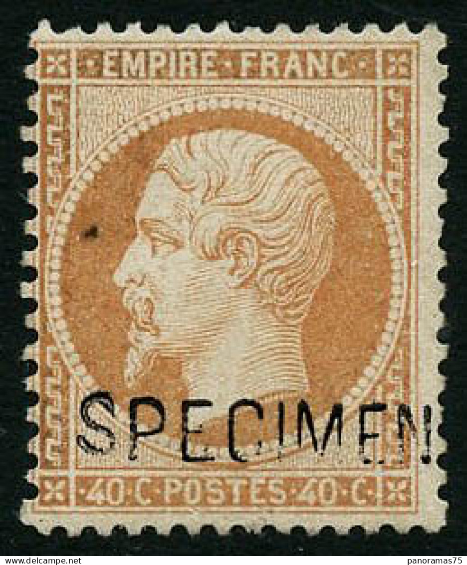 ** N°23d 40c Orange, Surchargé Specimen Petite Paille Dans Le Papier, Signé Calves - B - 1862 Napoléon III.