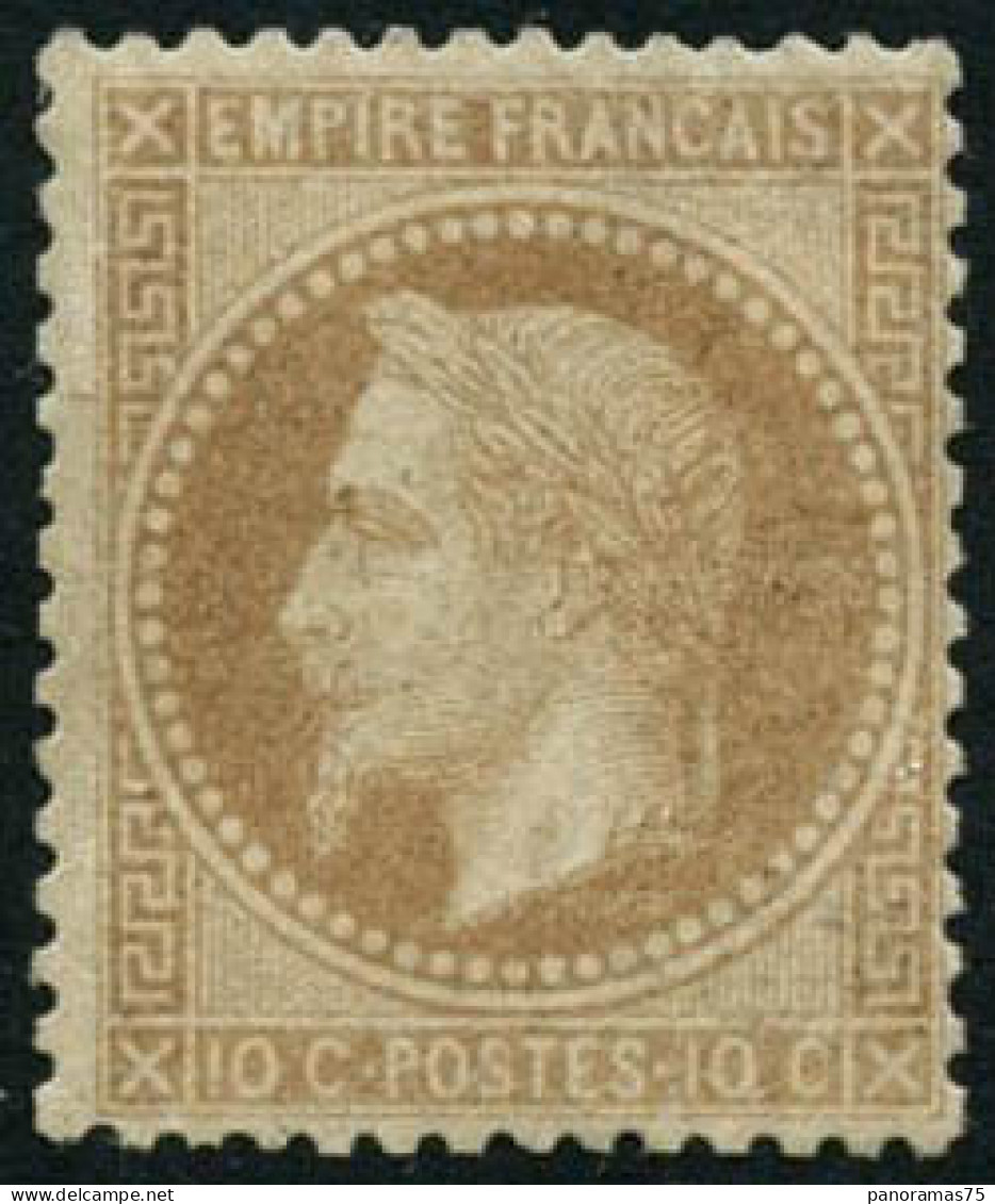 ** N°28B 10c Bistre, Type II Signé Brun - TB - 1863-1870 Napoléon III Con Laureles