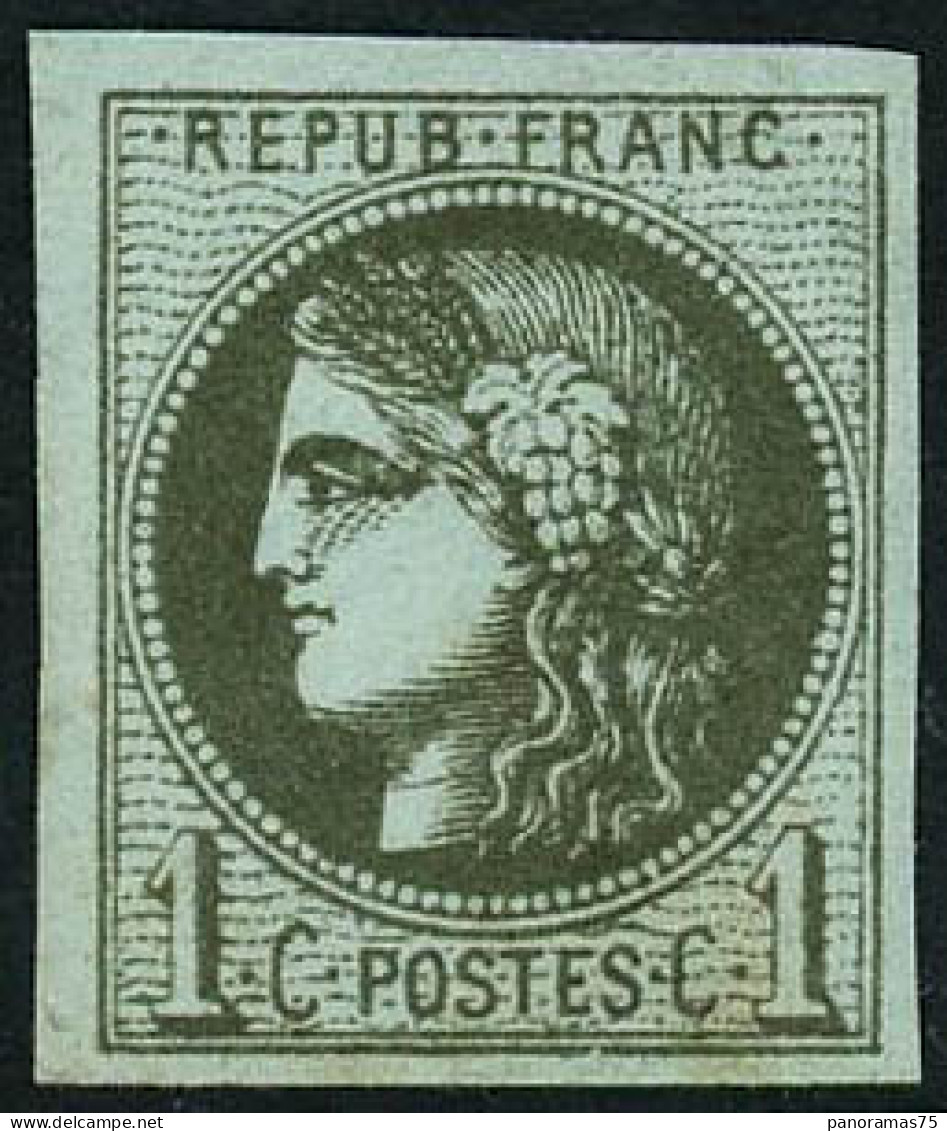 ** N°39C 1c Olive R3 - TB - 1870 Bordeaux Printing