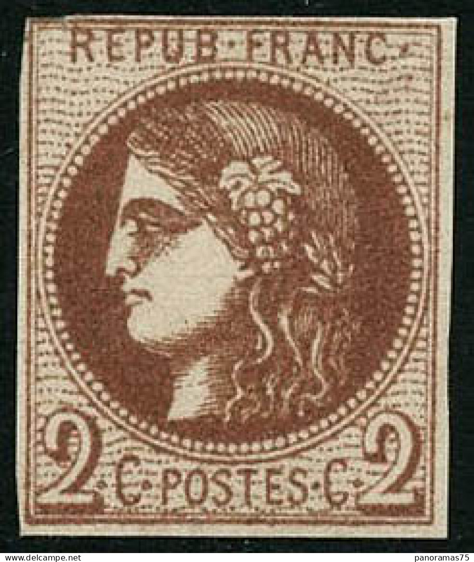 * N°40Bb 2c Marron R2, Petites Marges - B - 1870 Bordeaux Printing