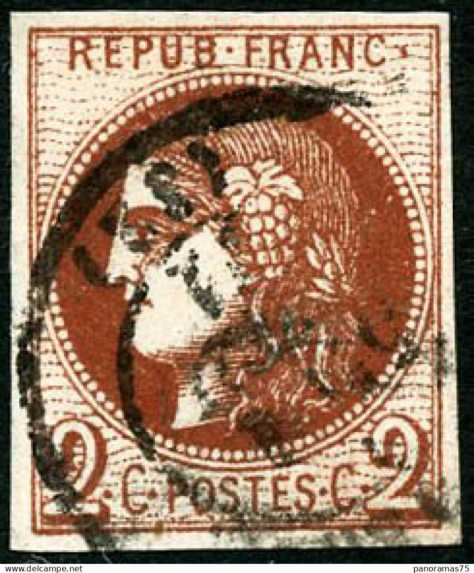 Obl. N°40Bf 2c Rouge-brique Foncé, Nuance Exceptionnelle - TB - 1870 Bordeaux Printing