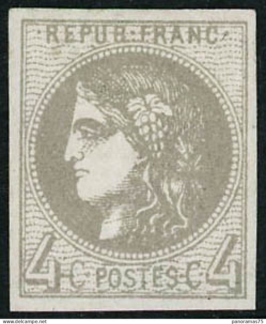 ** N°41B 4c Gris R2, Signé Calves - TB - 1870 Ausgabe Bordeaux