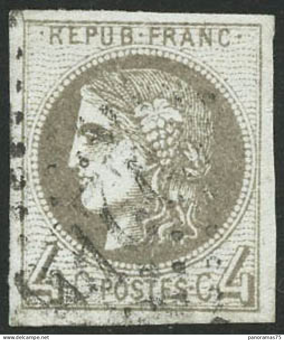 Obl. N°41B 4c Gris R2 - TB - 1870 Ausgabe Bordeaux