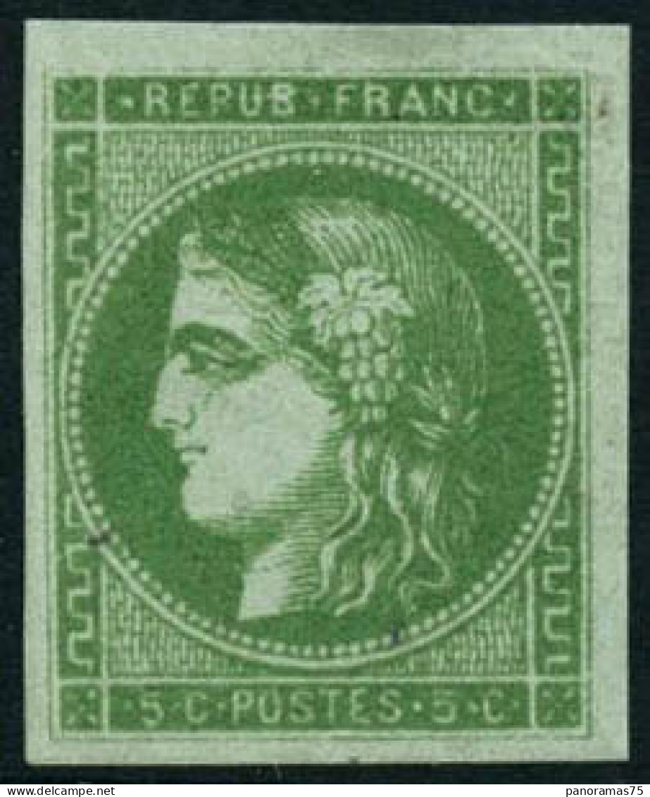 ** N°42B 5c Vert Jaune R2 - TB - 1870 Ausgabe Bordeaux