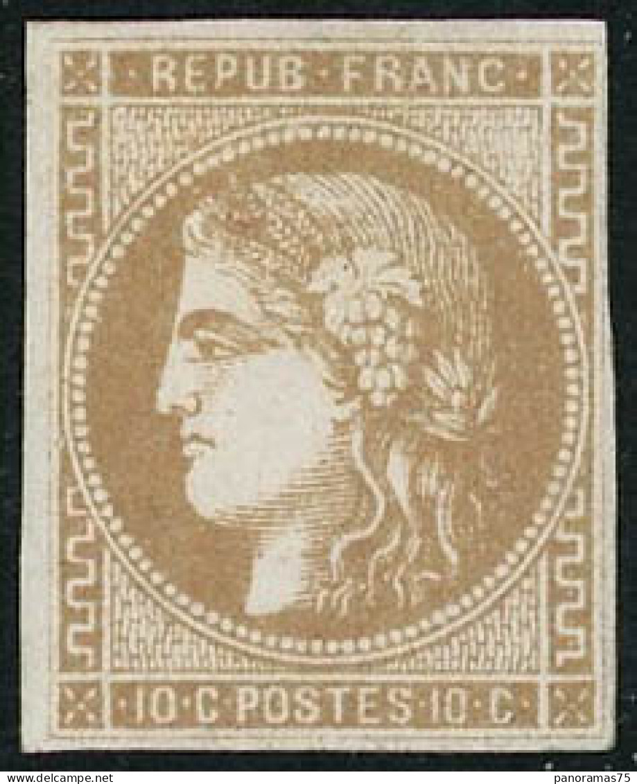 ** N°43A 10c Bistre R1, Court En Haut à Droite - B - 1870 Emisión De Bordeaux